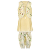 Rang Yellow Timeless Floral Wear Kurta Koti Set