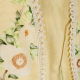 Rang Yellow Timeless Floral Wear Kurta Koti Set