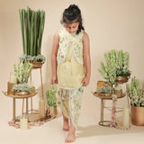Rang Yellow Timeless Floral Wear Kurta Koti Set