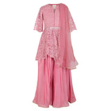 Rang Mauve Graceful Mauve Lace Sharara Set