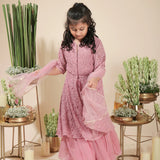 Rang Mauve Graceful Mauve Lace Sharara Set