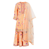 Rang Orange Floral Charm Ensembles Peoneys Sharara Set