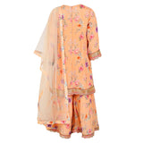 Rang Orange Floral Charm Ensembles Peoneys Sharara Set