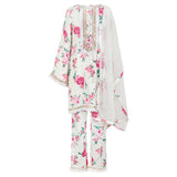 Rang White Elegant & Vibrant Floral Attire Peony Floral Suit Set