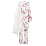 Rang White Elegant & Vibrant Floral Attire Peony Floral Suit Set