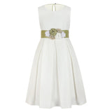 Stella Rossa White & Olive Floral Corsage Dress