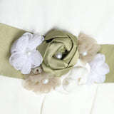Stella Rossa White & Olive Floral Corsage Dress