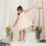 Stella Rossa Peach Chunky Floral Dress