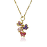 Enamel Butterflies & Crystal Necklace