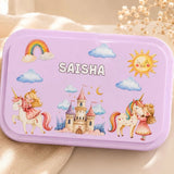 Bento Lunch Box Double Compartment - Princess & Unicorn