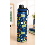 Insulated Print Bottle - 900 ml - Hot & Cold -Football (Blue)