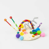 Rainbow Playdough Jar - Rainbow pompoms and beads