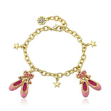 Ballet Slippers & Bow Charm Bracelet