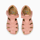 Single Strap Trio Kids Leather Sandals - Peach