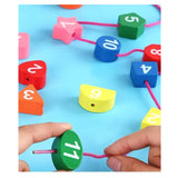 Wooden Learning Clock Toy with Lacing numbers