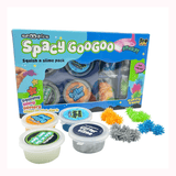 Spacy GooGoo Slime Set (Pack of 4) – Glow, Glitter, Jiggly & Butter Slime with 20 Spooky Wall Crawlers, Sensory Play Toy for Kids (3+ Years)