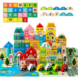 Wooden City Building Blocks Set (115 Pieces)