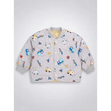 Grey Dumper Quilted Bomber Winter Jacket for Kids