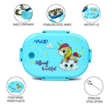 Youp Stainless Steel Blue Color Unicorn Theme Kids Lunch Box Break Time - 700 ml