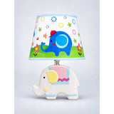 Blue Ceramic Elephant side Bed Table Lamp, Kids Room Decor
