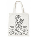 DIY Colouring Goddess Lakshmi Tote Bag