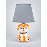 Brown ceramic Dog side Bed Table Lamp, Kids Room Decor