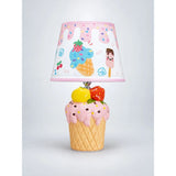 Pink ceramic Ice Cream Table side Bed Table Lamp, Kids Room Decor