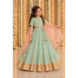 Seagreen gota embroidered lehnga