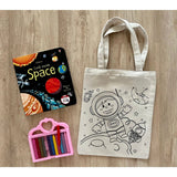 DIY Colouring Little Space Explorer Tote Bag