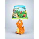 Orange ceramic Dino side Bed Table Lamp, Kids Room Decor