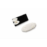 Black white embroidery clips