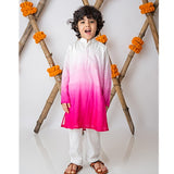 Shaded Kurta with Motif Set - Pink