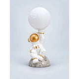 Golden Astronaut Holding Moon, side Bed Table Lamp, Kids Room Decor