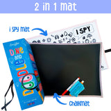 Berrybee Dine Doodle Mat-Reversible & Reusable Mat with 1 Erasable Marker and Chalk