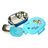 Youp Stainless Steel Blue Color Unicorn Theme Kids Lunch Box Break Time - 700 ml