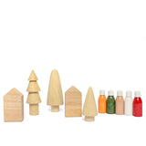 Wooden  DIY- Trees + House