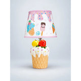 White ceramic Ice Cream side Bed Table Lamp, Kids Room Decor