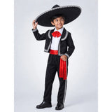 Black & Red Mexican Mariachi Boys, Kids Halloween Costume Fancy Dress Up
