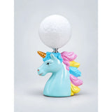 Blue ceramic Unicorn Moon, side Bed Table Lamp, Kids Room Decor