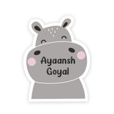 Fancy Shape Sticker - Happy Hippo