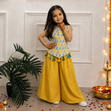 Girls Palazzo Set- Colorful Ikkat