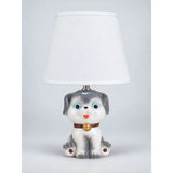 Grey ceramic Dog side Bed Table Lamp, Kids Room Decor