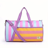 Timeless Stripes Personalized Kids Duffle Bag - Candy Stripe
