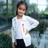 Haphazard Hearts Embroidered Organic Cotton Shirt - White