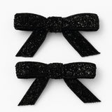 Black Glitter bows Double