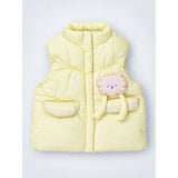Yellow Teddy Puffer Sleeveless Winter Jacket for Kids