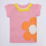 Pink Floral pom pom Top