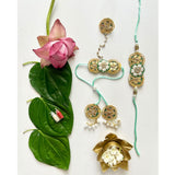 Samriddhi Gota Patti Rakhi and Lumba Haathphool Set
