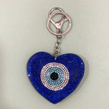 Evil Eye Heart Bag Charm