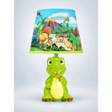 Green ceramic Dino Table side Bed Table Lamp, Kids Room Decor